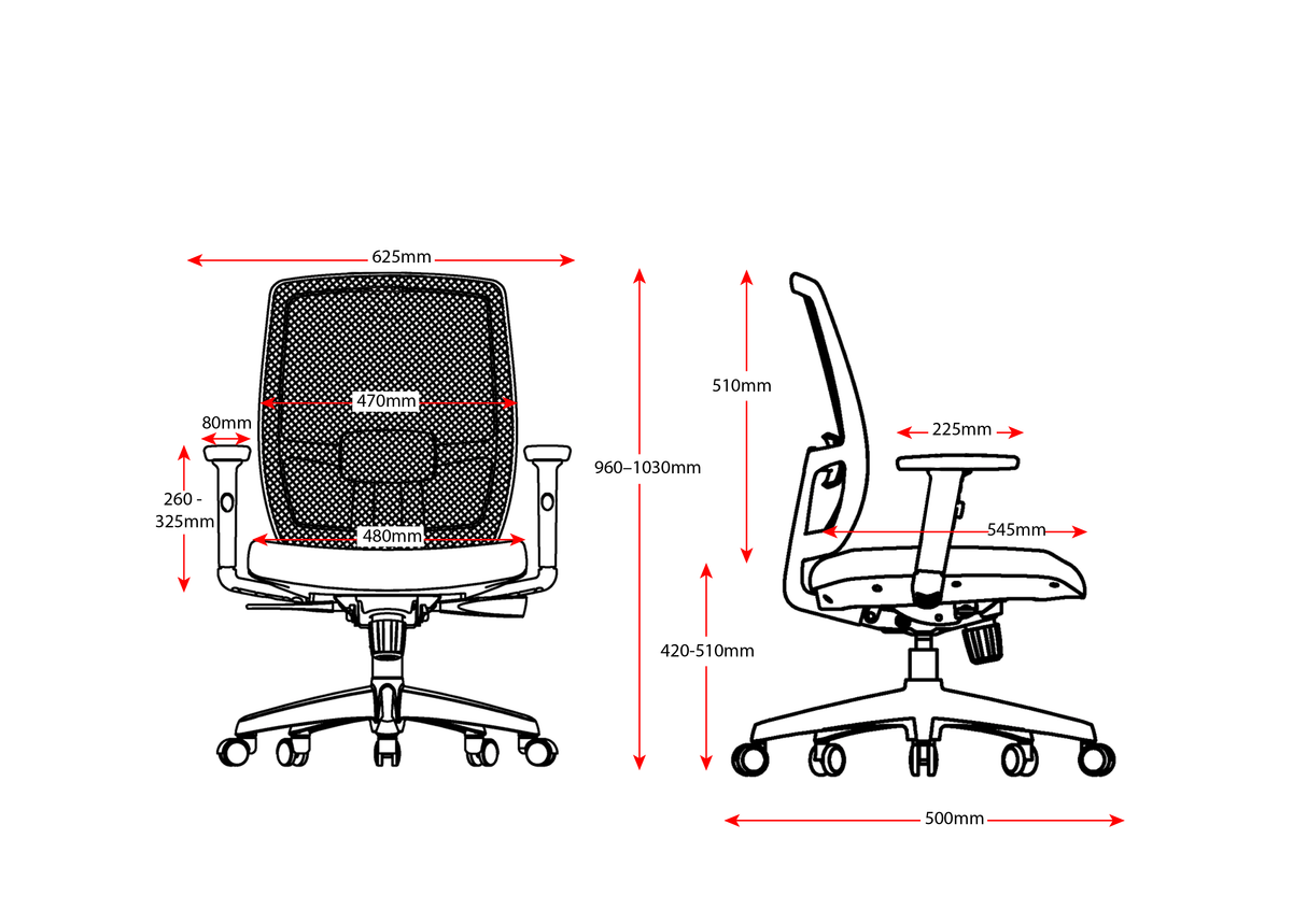 RL Luminous Mesh Back Operator Chair