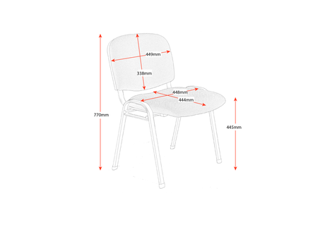 RL Nova PU Upholstered Stackable Metal 4 Leg Visitor Chair