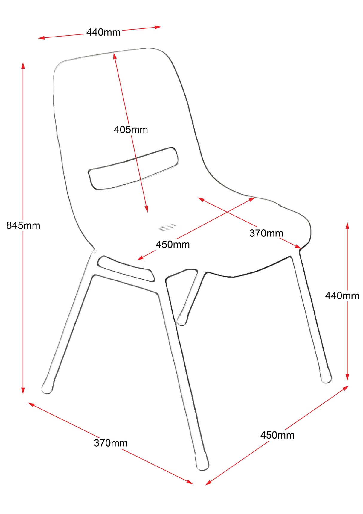 RL P100 Stackable Metal 4 Leg Visitor Chair