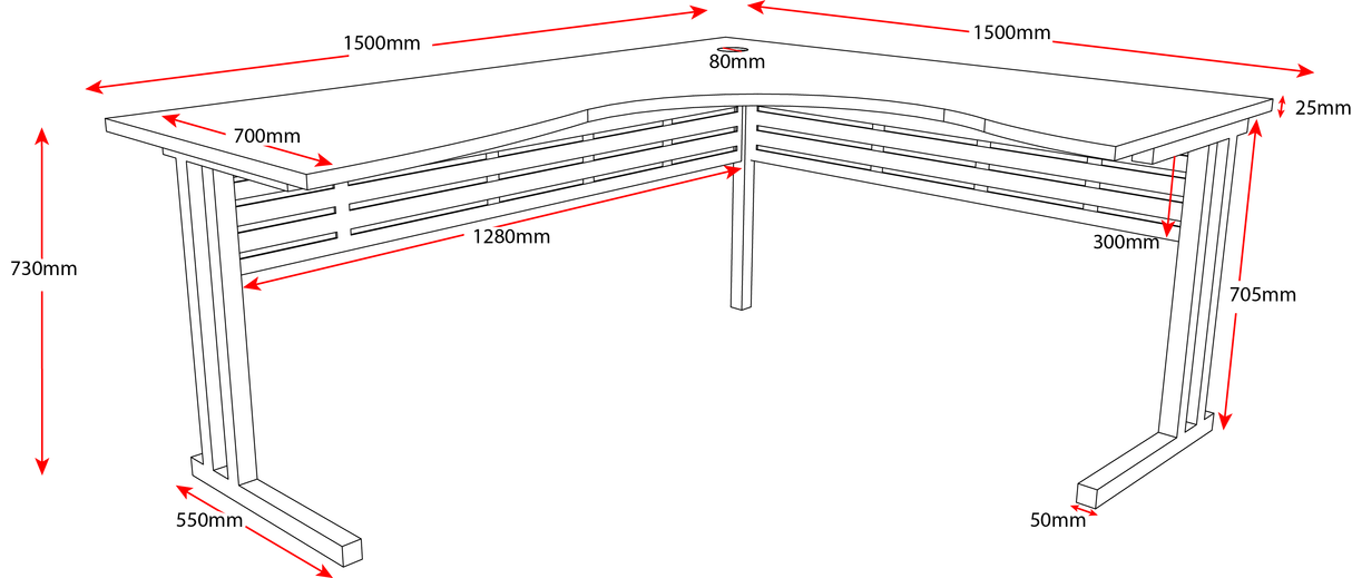 RL Rapid Span Metal C-Leg Corner Desk