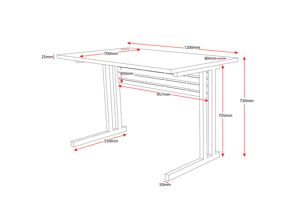 RL Rapid Span Metal C-Leg Office Desk