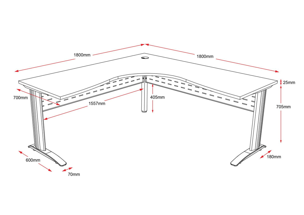 RL Span Metal Leg Corner Workstation