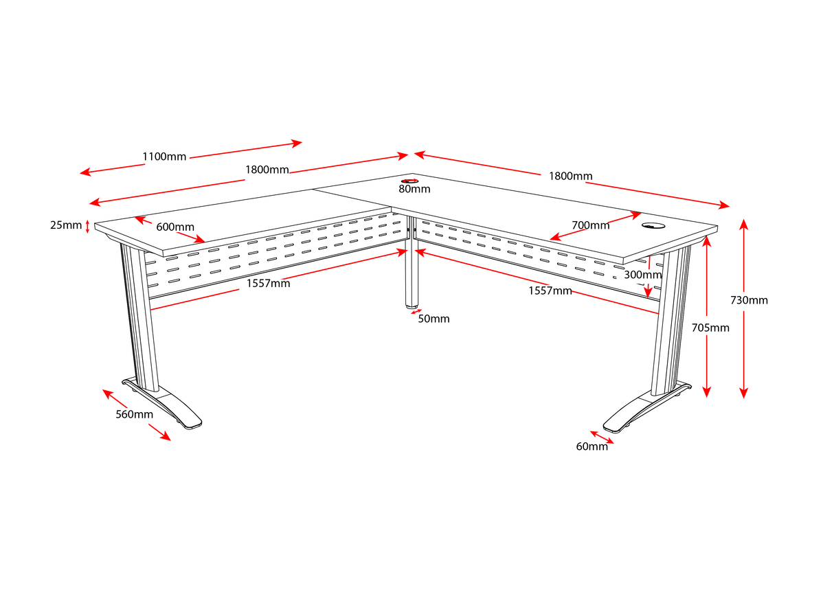 RL Span Corner Office Desk with Return