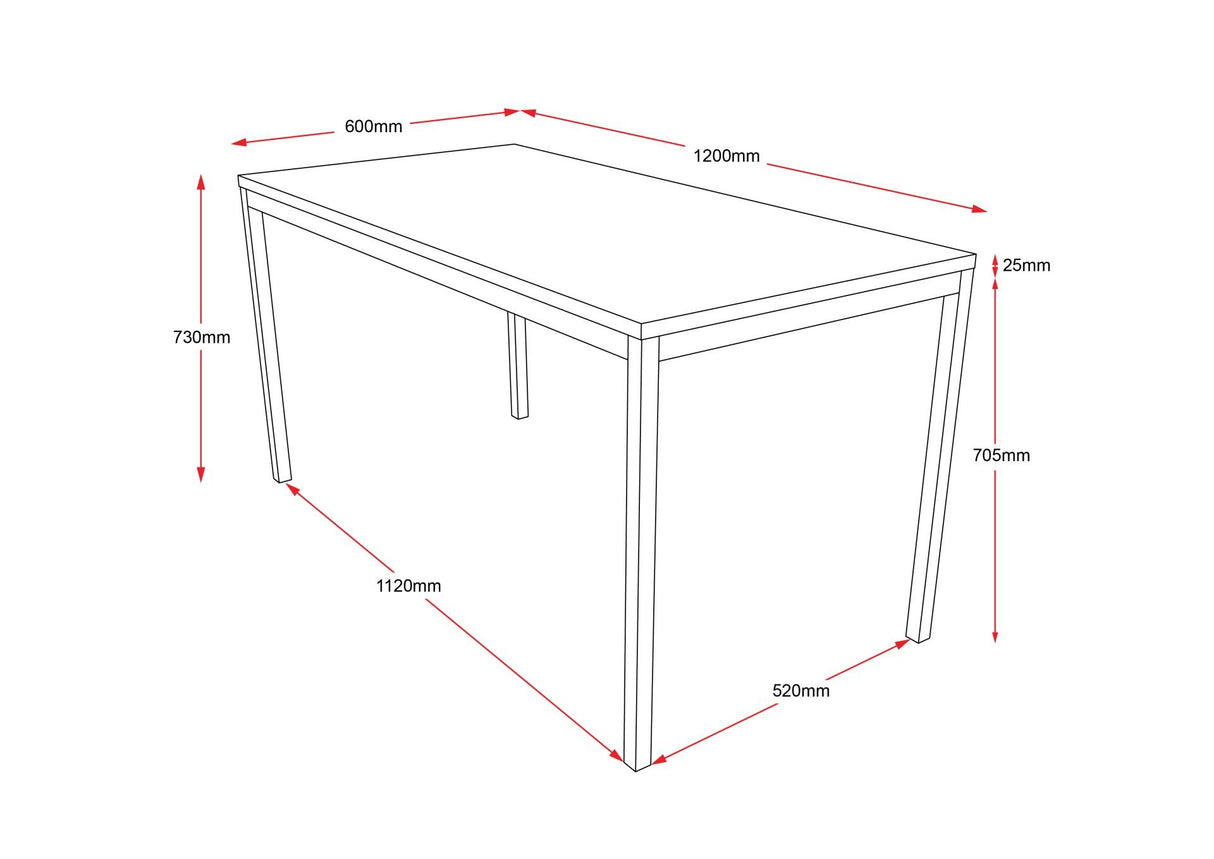 RL Steel Frame Melamine Top Table