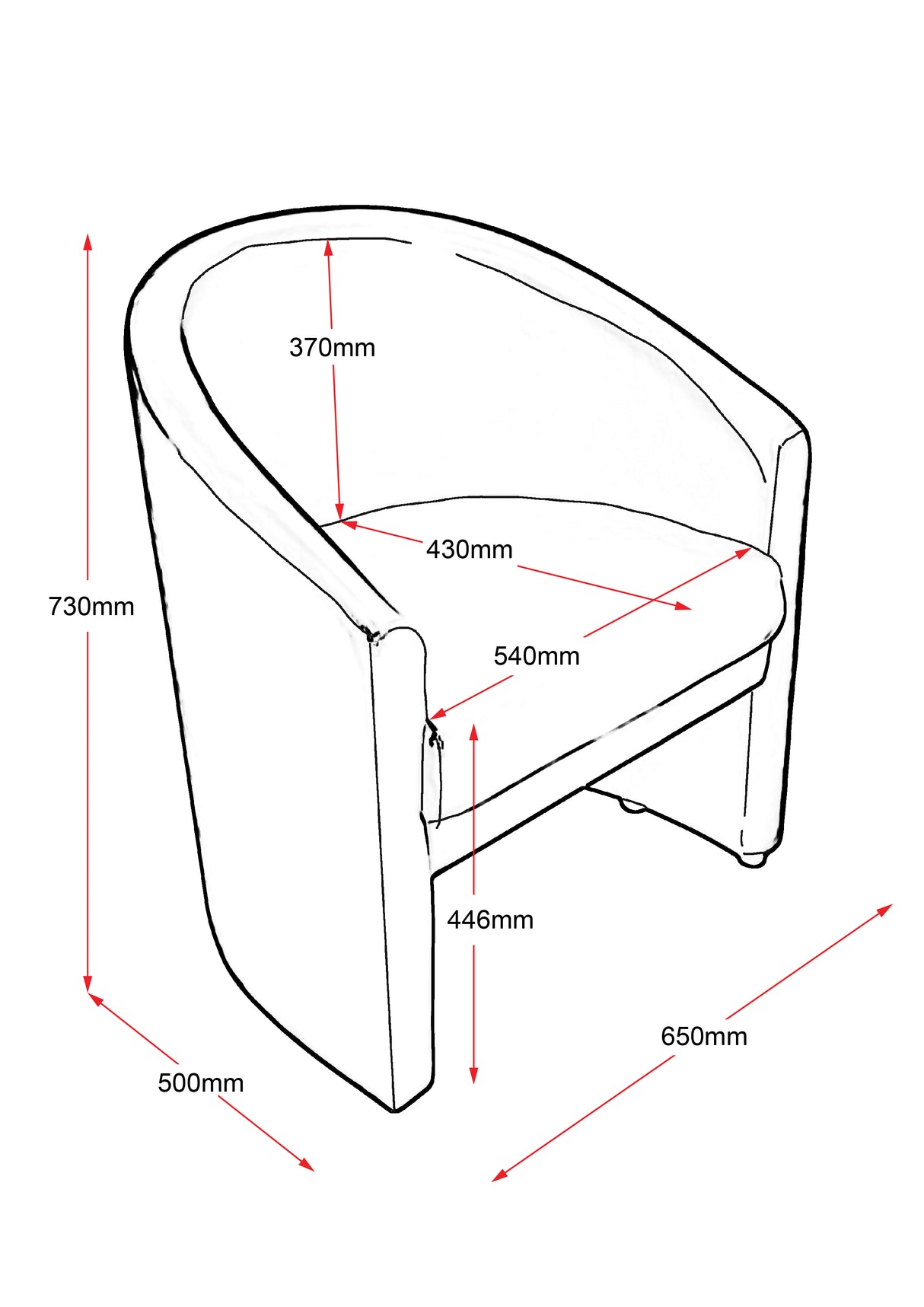 RL Space PU Leather Upholstered Tub Chair