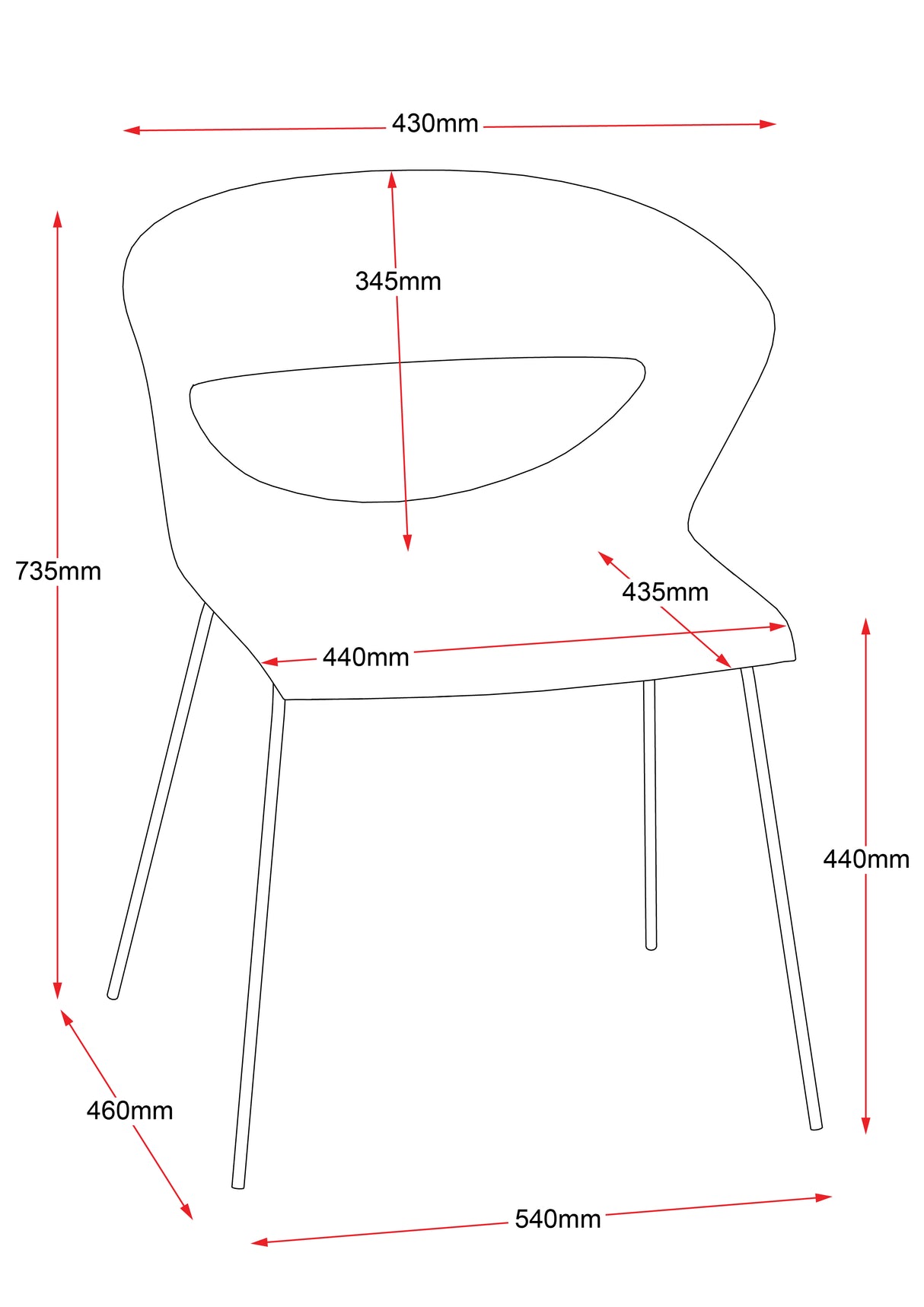 RL Taurus Stackable Metal 4 Leg Hospitality Chair