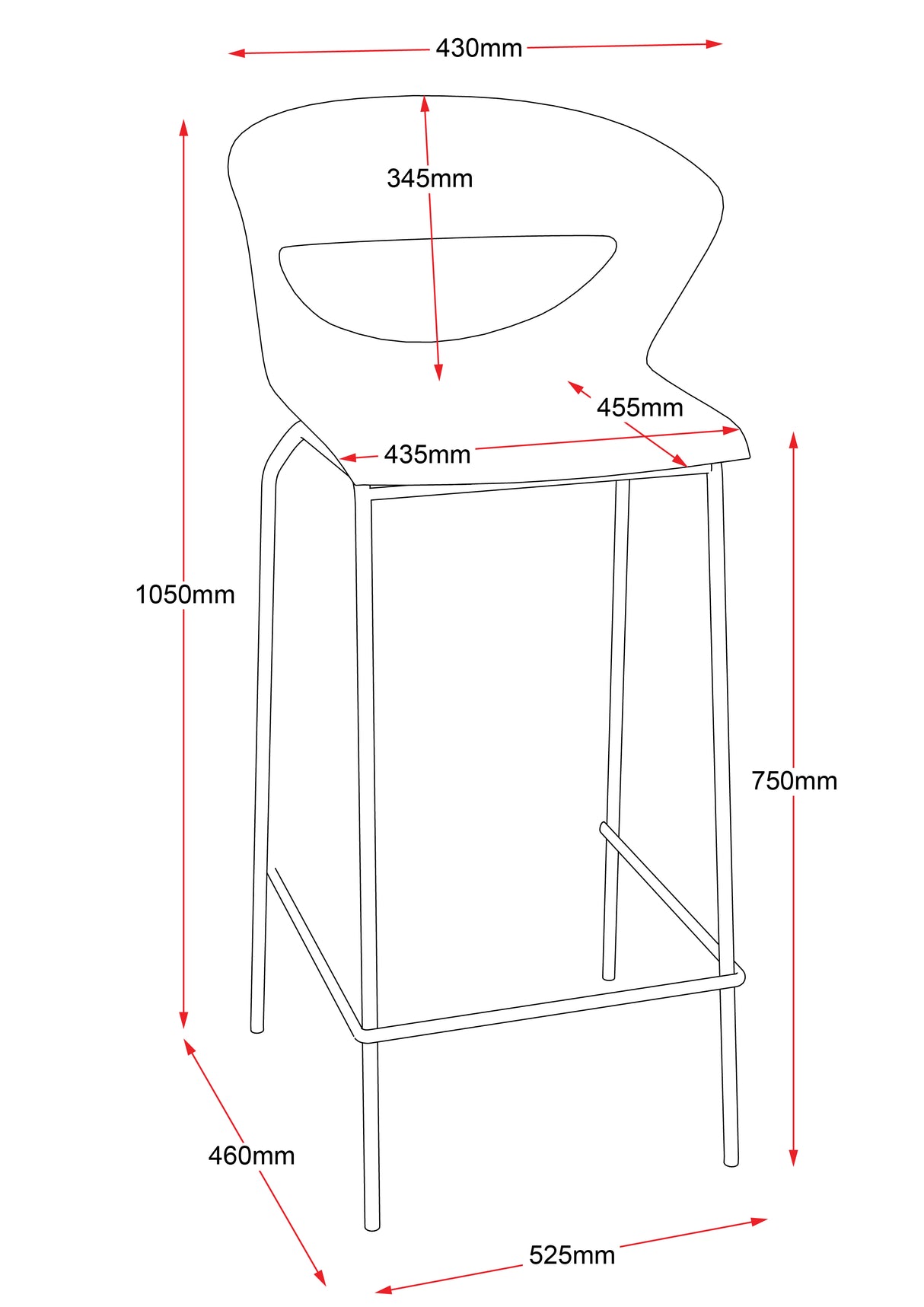 RL Taurus Chrome Leg Hospitality Bar Stool