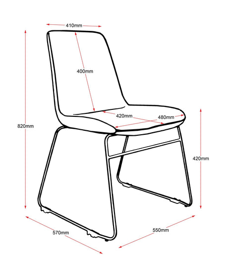 RL Tempo PU Leather Upholstered Sled Base Stackable Visitor Chair