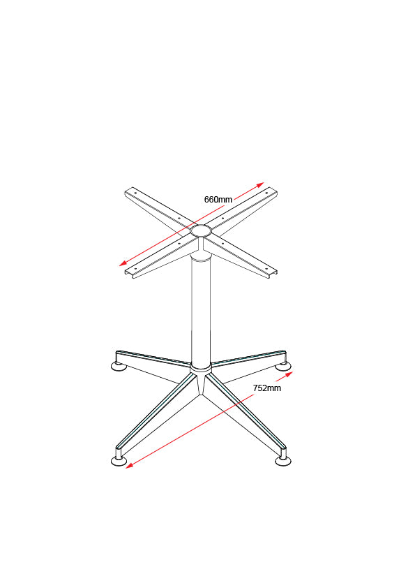 RL Typhoon 4 Star Base Metal Round Meeting Table Frame
