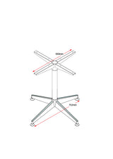 RL Typhoon 4 Star Base Metal Round Meeting Table Frame