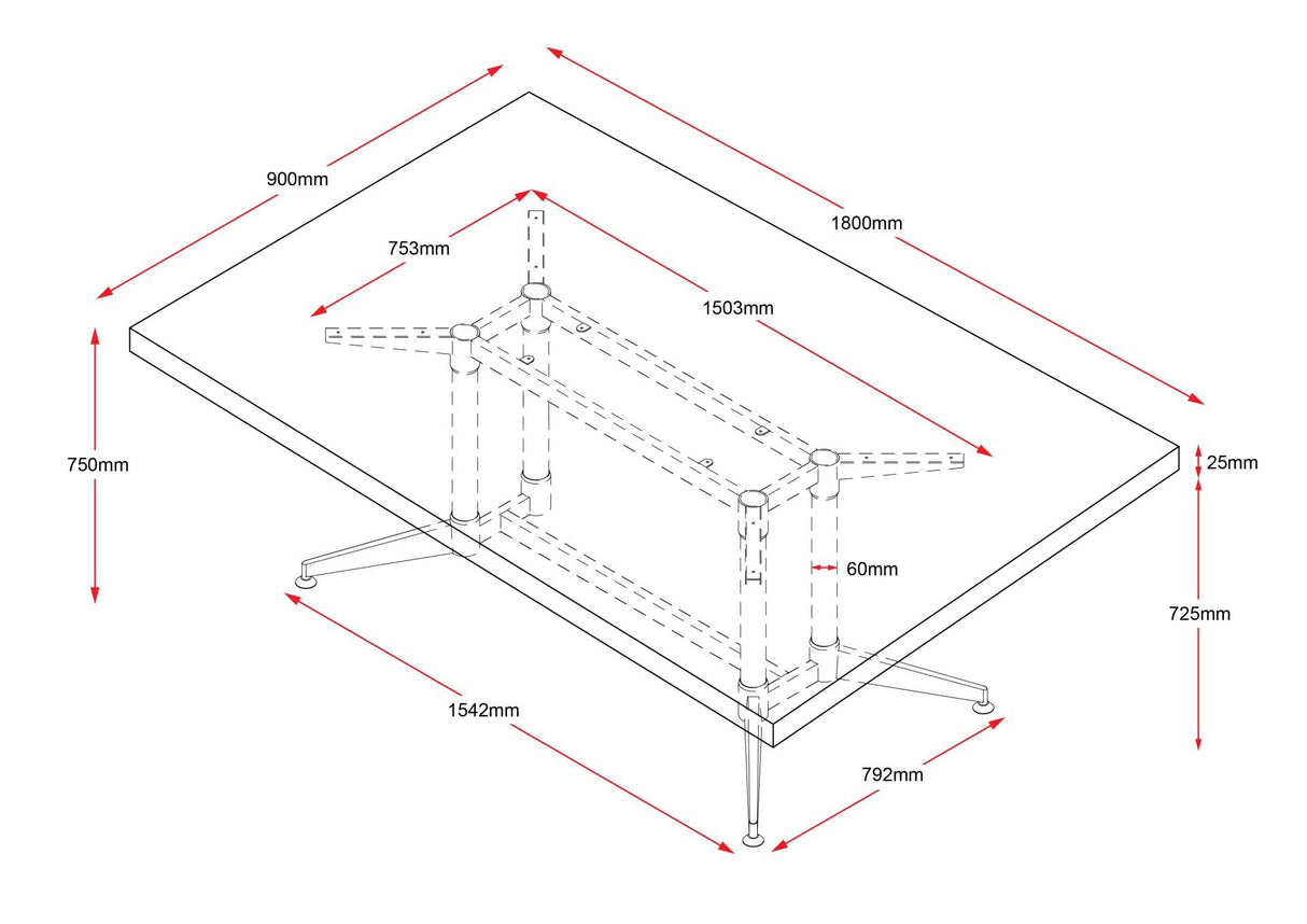 RL Typhoon Metal Frame Desk & Meeting Table