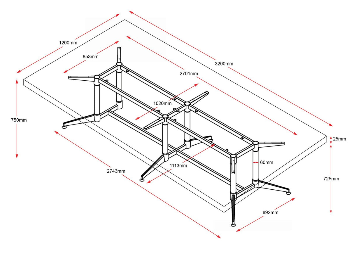 RL Typhoon Metal Frame Boardroom Table