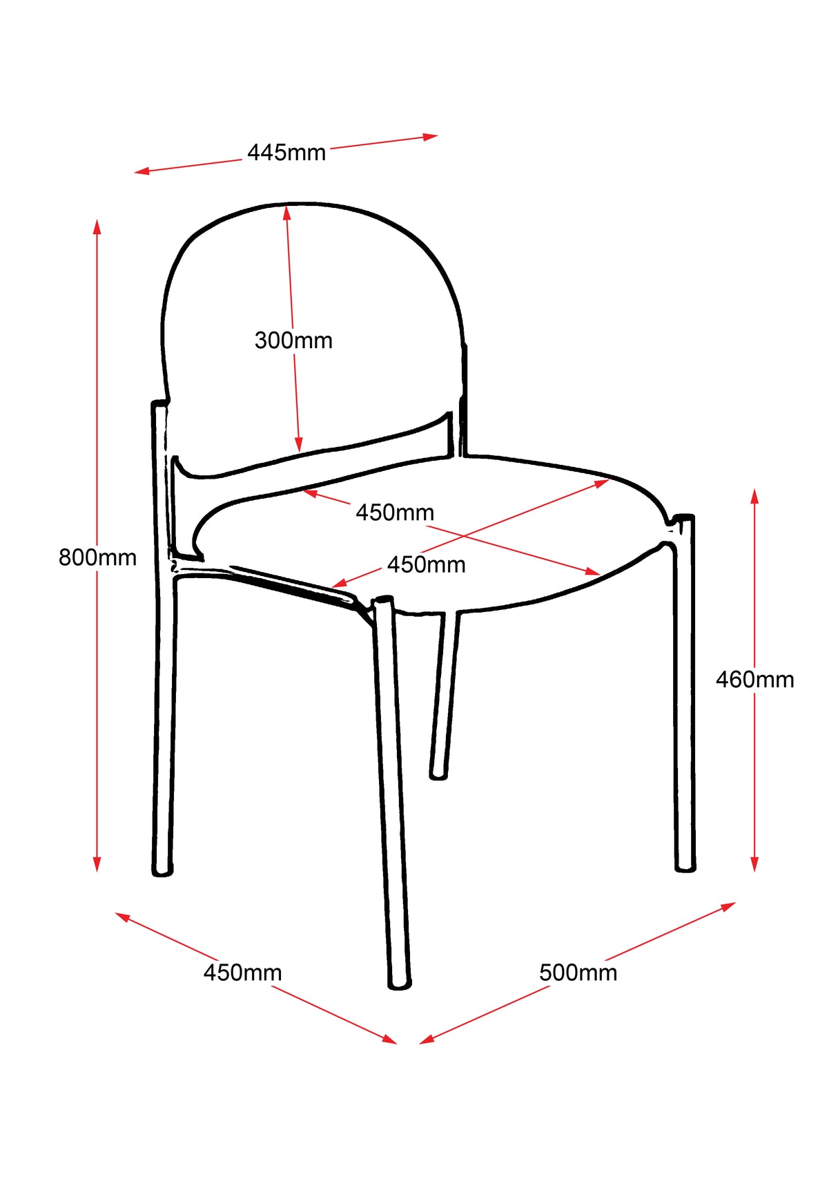 RL V100 Fabric Upholstered Stackable Metal 4 Leg Hospitality Chair
