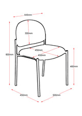 RL V100 Fabric Upholstered Stackable Metal 4 Leg Hospitality Chair