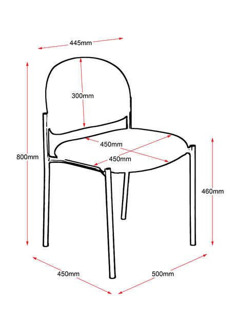 RL V100 Fabric Upholstered Stackable Metal 4 Leg Hospitality Chair