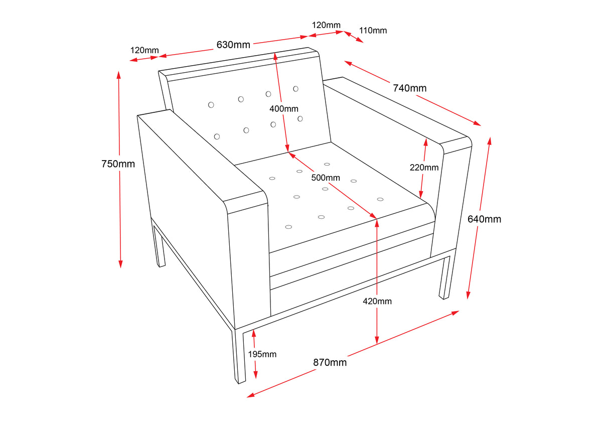 RL Venus PU Upholstered Single Seater Breakout Sofa