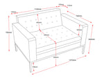 RL Venus PU Leather Upholstered 2 Seater Breakout Sofa