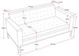RL Venus PU Leather Upholstered 3 Seater Breakout Sofa