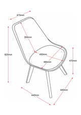 RL Virgo Timber 4 Leg Fabric Upholstered Seat Breakout Chair