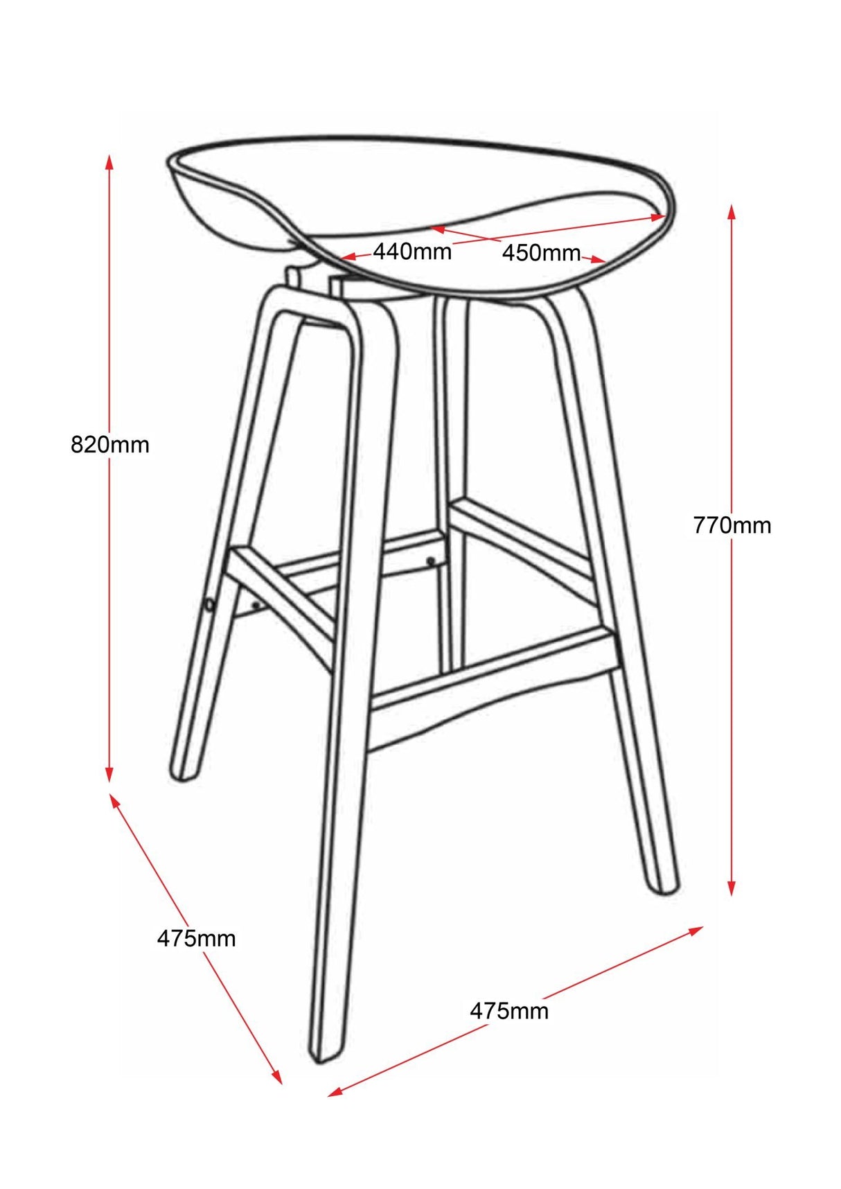 RL Virgo Timber Leg Counter Stool