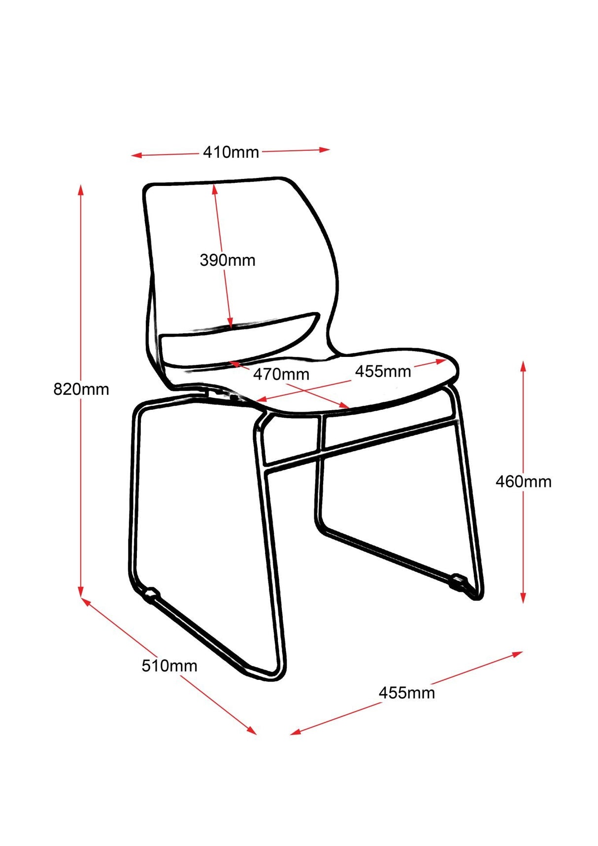 RL Vivid Sled Base Visitor Chair