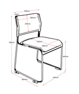RL Wimbledon Stackable Chrome Sled Base Visitor Chair with Seat Cushion