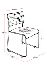 RL Wimbledon Stackable Chrome Sled Base Visitor Chair