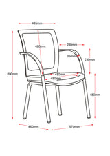 RL WMV Chrome 4 Leg Meshback Visitor Armchair