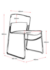 RL Zola Chrome Sled Base Stackable Visitor Chair