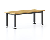 RL Teak Timber Slat Top Metal Leg Bench Seat