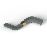 OL Willow Fabric Upholstered 8 Seater S Pattern Reception Area Sofa