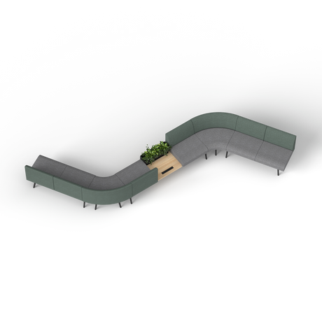 OL Willow Fabric Upholstered 8 Seater S Pattern Reception Area Sofa