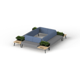 OL Willow 10 Seater Box Pattern Reception Area Sofa with 4 Side Tables