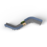 OL Willow Fabric Upholstered 8 Seater S Pattern Reception Area Sofa