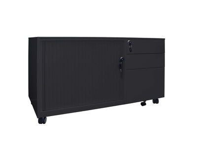 RL Go Steel Lockable 2 Drawer 1 File Drawer Tambour Door Mobile Caddy