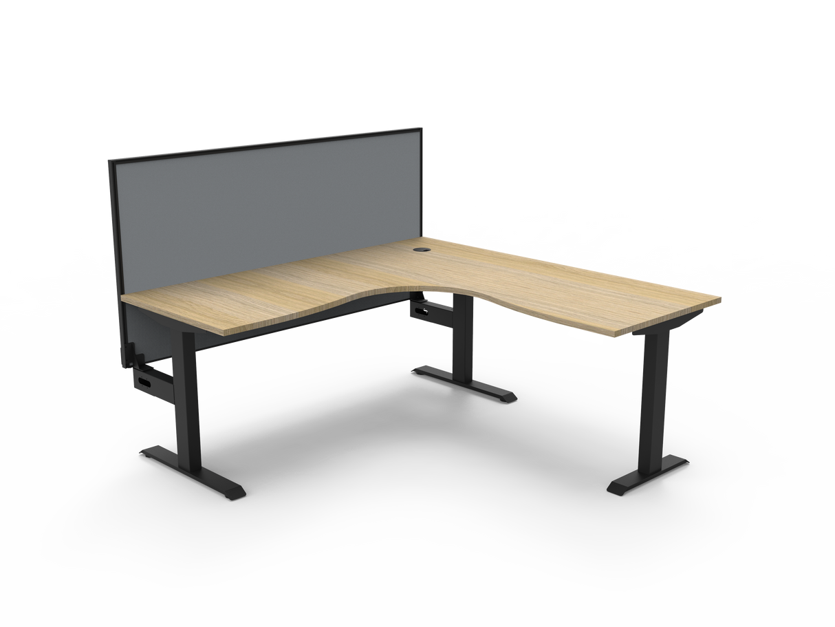 RL Boost Static Corner Desk with Aluminium Framed Screen
