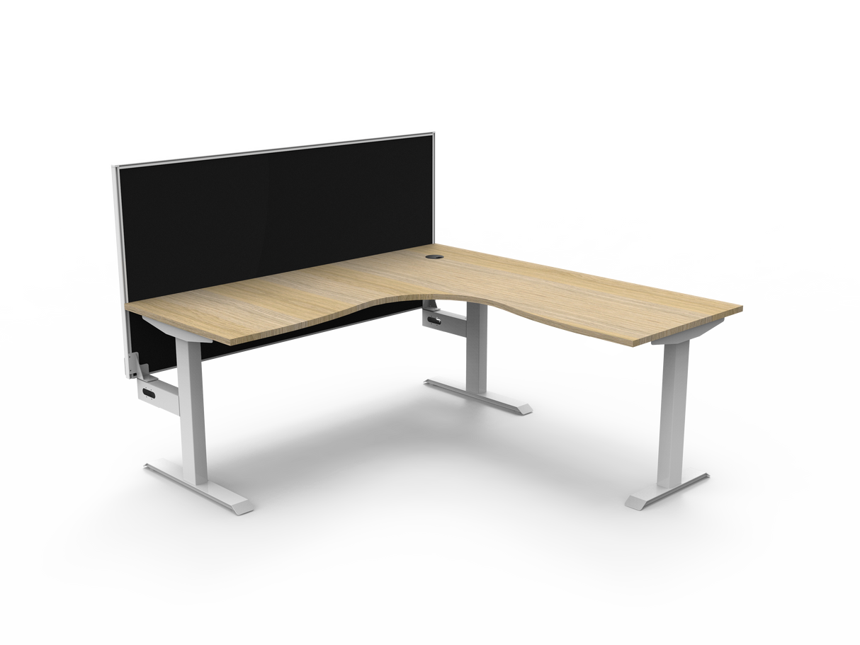 RL Boost Static Corner Desk with Aluminium Framed Screen