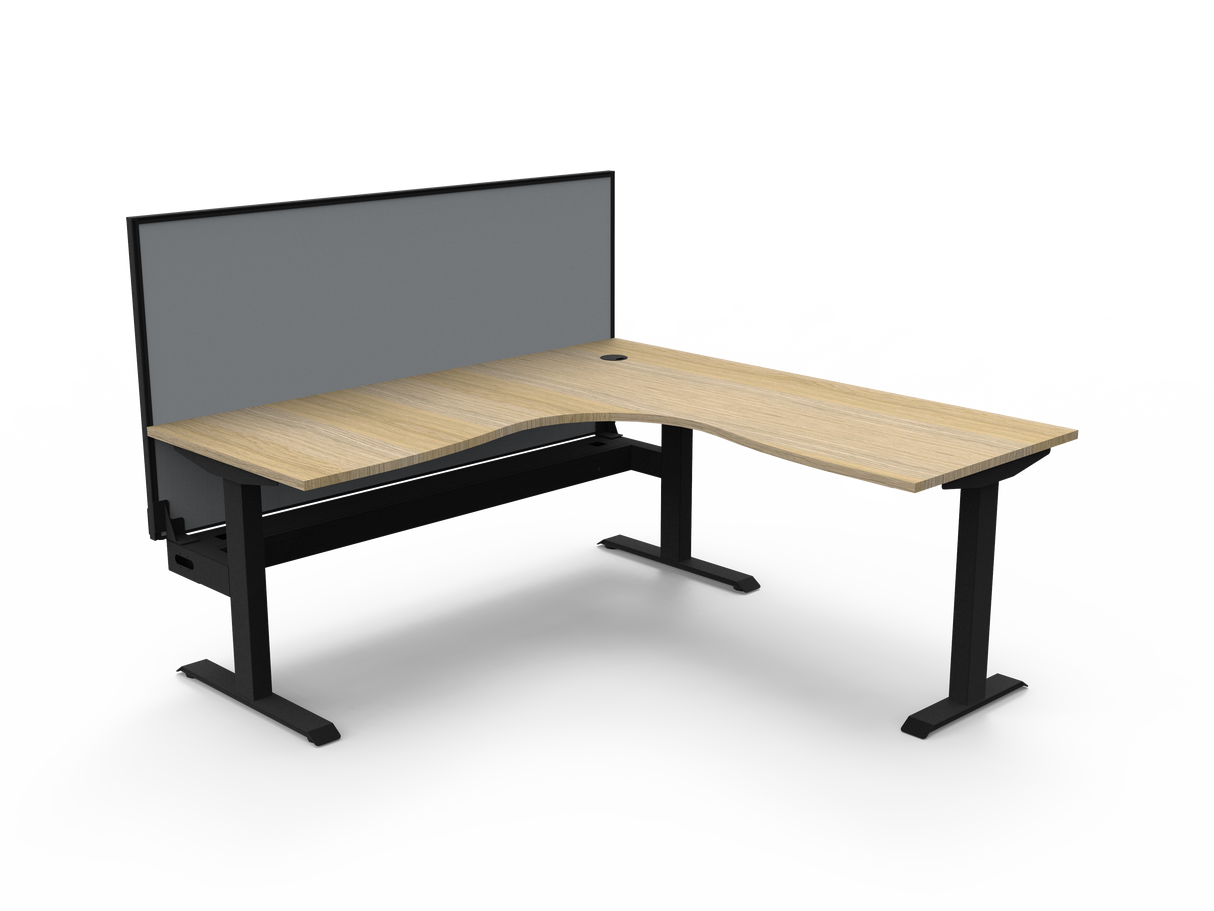 RL Boost Static Corner Desk with Aluminium Framed Screen