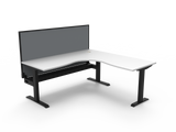 RL Boost Static Corner Desk with Aluminium Framed Screen