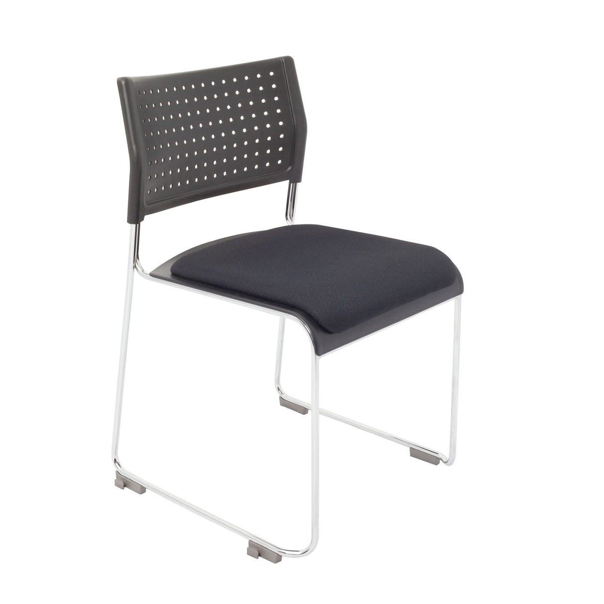 RL Wimbledon Stackable Chrome Sled Base Visitor Chair with Seat Cushion
