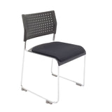 RL Wimbledon Stackable Chrome Sled Base Visitor Chair with Seat Cushion