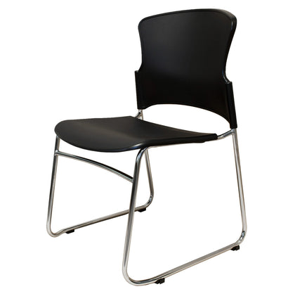 RL Zing Chrome Sled Base Stackable Visitor Armchair
