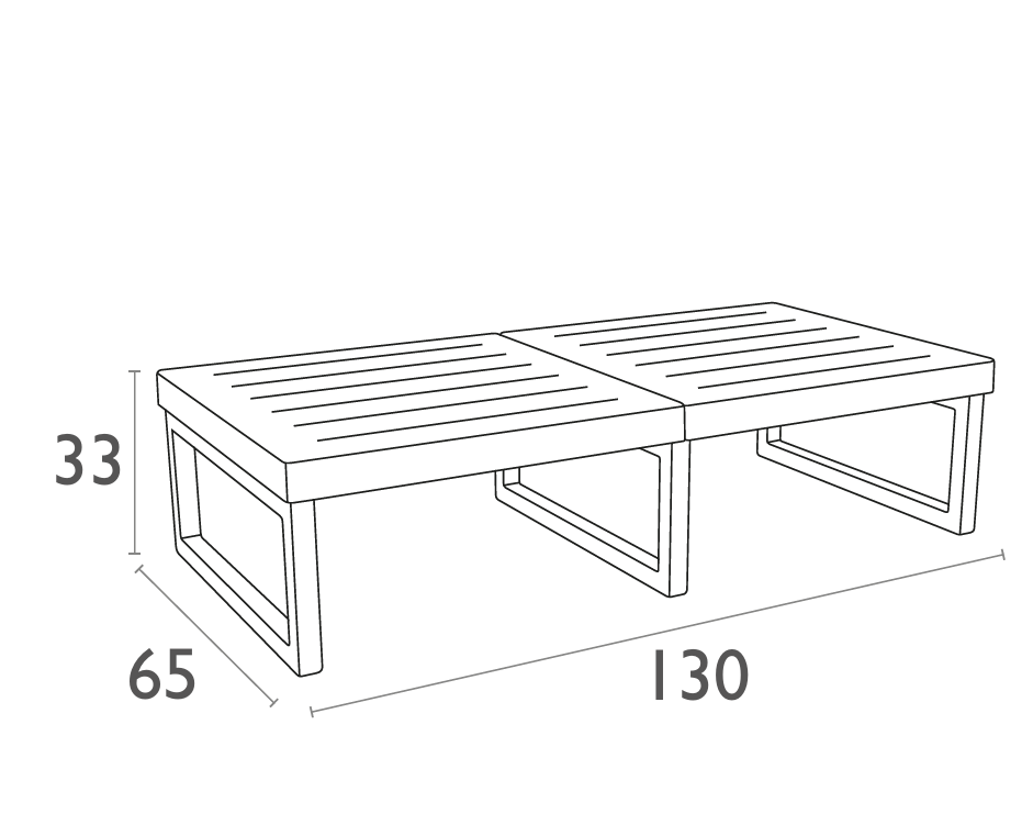 FL Mykonos Hospitality Outdoor Lounge Table