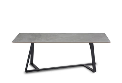 RL Piedra Grey Marble Look Stone Top Metal Leg Coffee Table