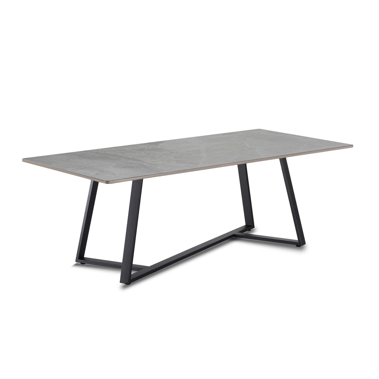 RL Piedra Grey Marble Look Stone Top Metal Leg Coffee Table