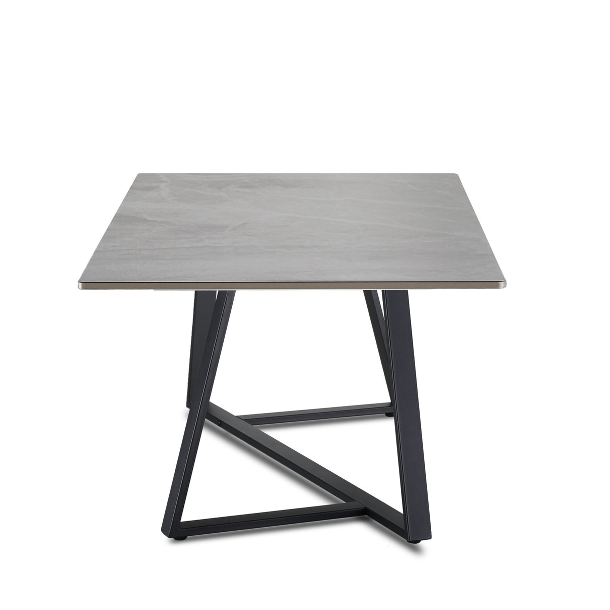 RL Piedra Grey Marble Look Stone Top Metal Leg Coffee Table