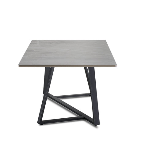 RL Piedra Grey Marble Look Stone Top Metal Leg Coffee Table
