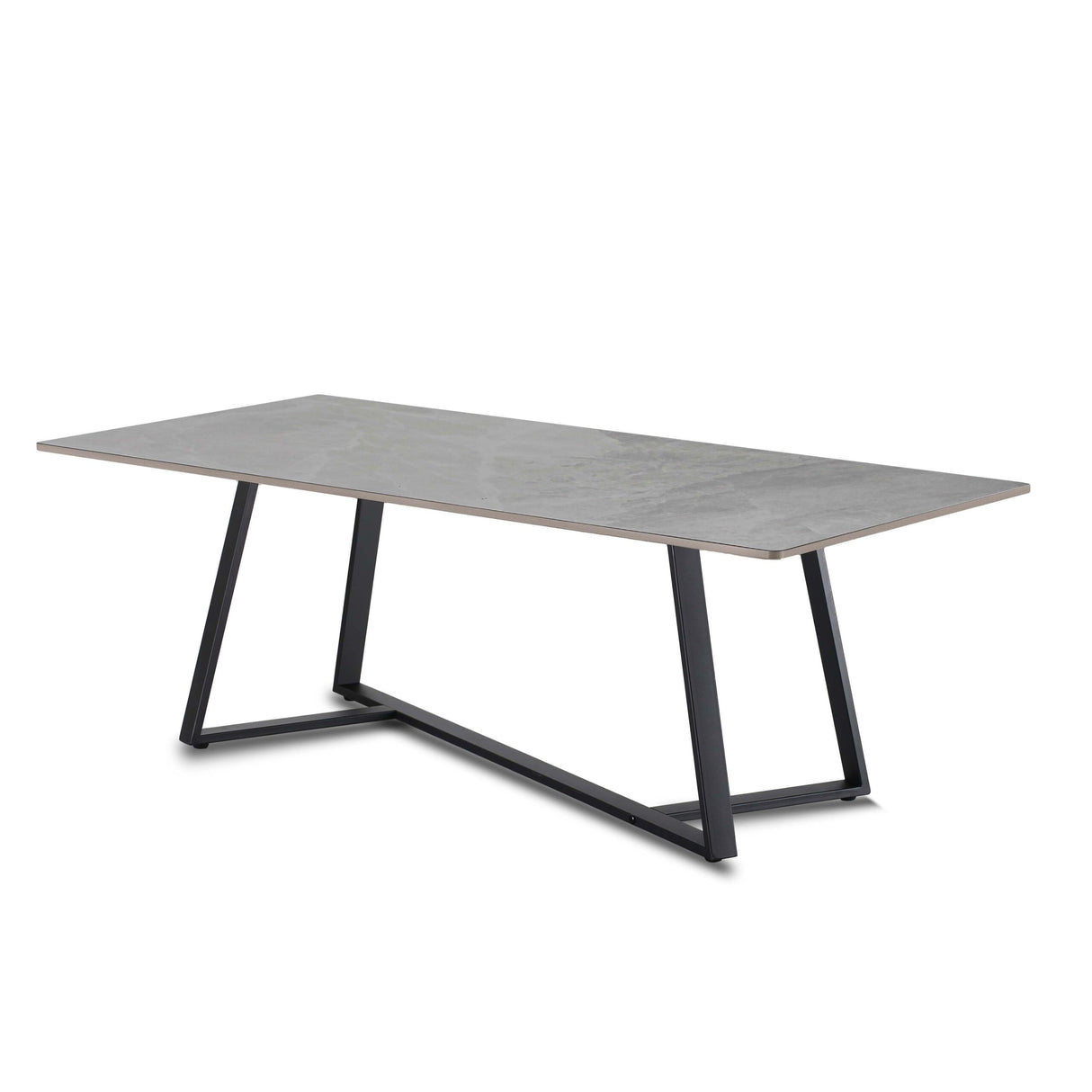 RL Piedra Grey Marble Look Stone Top Metal Leg Coffee Table