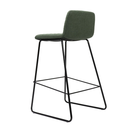 RL Pixel Fabric Upholstered Sled Base Counter Stool