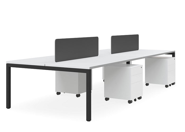 DD Plaza Double Sided Workstation For 4 Person with Optic Screen